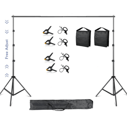 2x3m Backdrop Support System Kit With 6x9ft Green,Black,White Cloth For Muslins Background Stand Adjust With Carry Bag