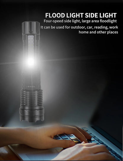 Ultra Bright Torch Powerful GT10 High beam LED Rechargable Flashlight Waterproof Camping Fishing