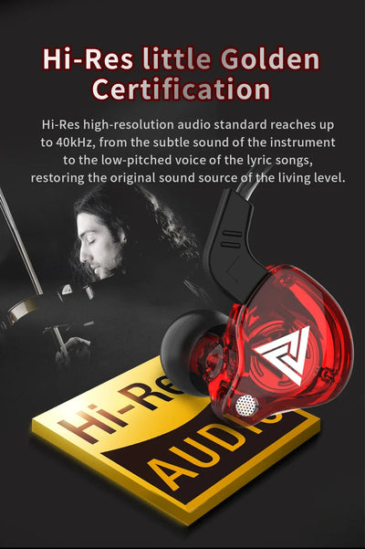QKZ AK6 In Ear Monitor Earphone 6-Dynamic Driver Unit Headphone With Mic HIFI Headset