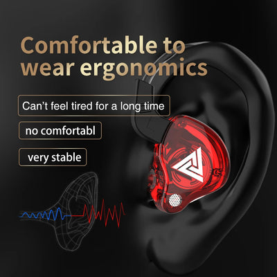 QKZ AK6 In Ear Monitor Earphone 6-Dynamic Driver Unit Headphone With Mic HIFI Headset