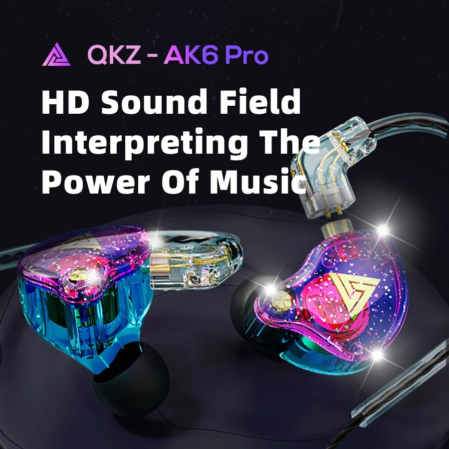 QKZ AK6 Pro Wired In-Ear Monitors Earphone with Mic Noice Cancelling Headset