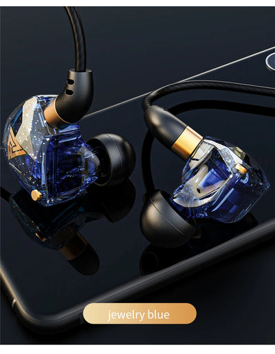QKZ SK8 Wired IEM Headset With MIC HIFI Dynamic Stereo Heavy Bass 3.5MM AUX In Ear Monitor Earphone