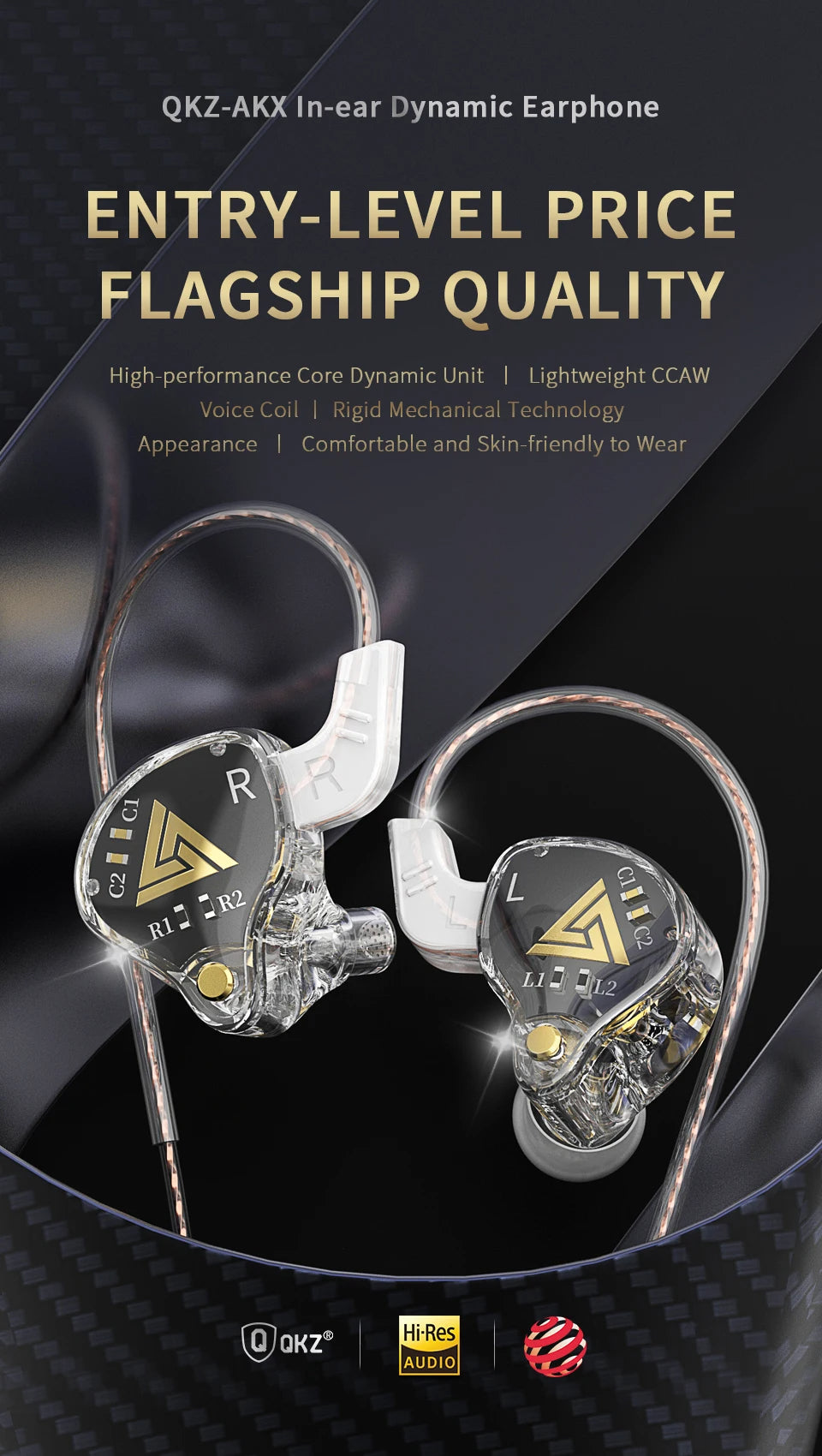 QKZ AKX HIFI Heavy Bass In-Ear Earphones With Mic IEM Level 3.5mm Headphone DMX