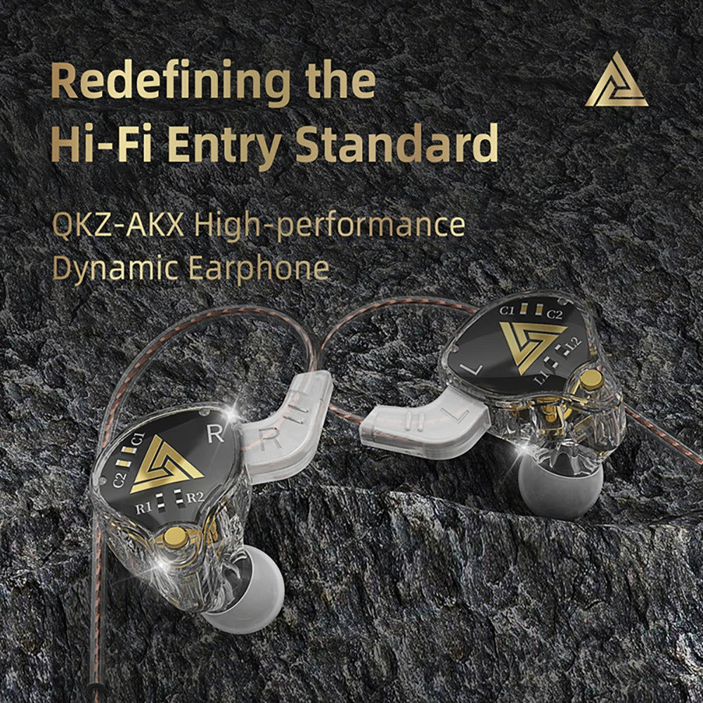 QKZ AKX HIFI Heavy Bass In-Ear Earphones With Mic IEM Level 3.5mm Headphone DMX