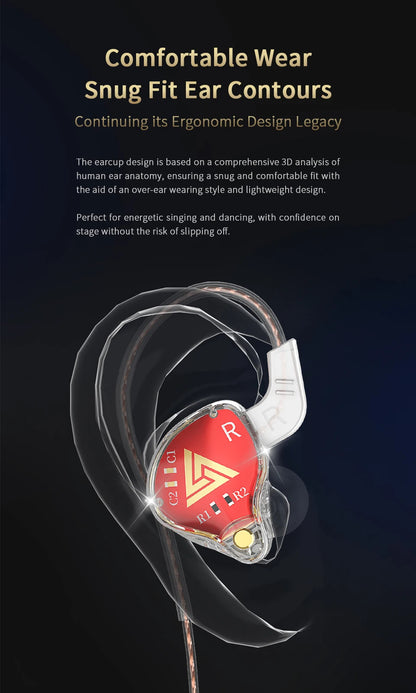 QKZ AKX HIFI Heavy Bass In-Ear Earphones With Mic IEM Level 3.5mm Headphone DMX