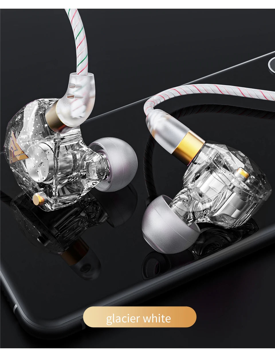 QKZ SK8 Wired Headset HIFI Dynamic Stereo Heavy Bass 3.5MM AUX In Ear Monitor Earphone Game Sport Music Headphones With MIC