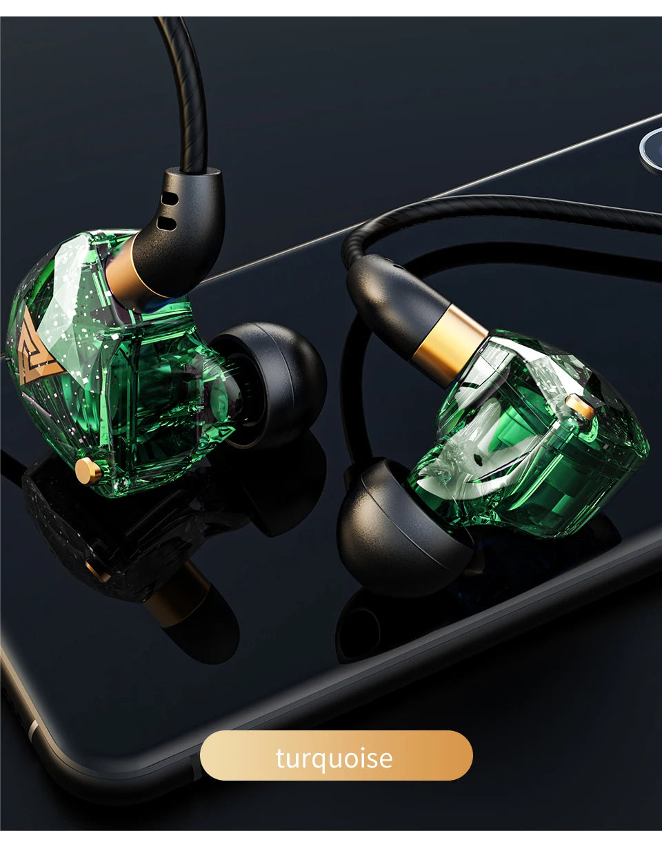 QKZ SK8 Wired Headset HIFI Dynamic Stereo Heavy Bass 3.5MM AUX In Ear Monitor Earphone Game Sport Music Headphones With MIC