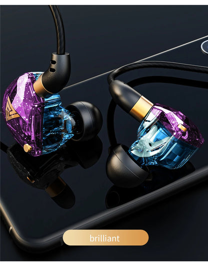 QKZ SK8 Wired Headset HIFI Dynamic Stereo Heavy Bass 3.5MM AUX In Ear Monitor Earphone Game Sport Music Headphones With MIC