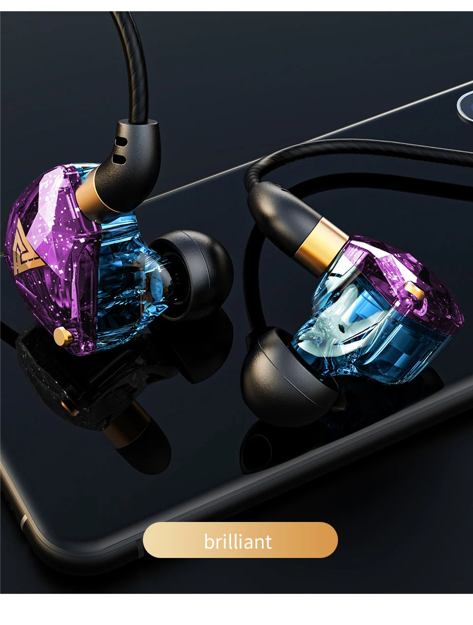QKZ SK8 Wired Headset HIFI Dynamic Stereo Heavy Bass 3.5MM AUX In Ear Monitor Earphone Game Sport Music Headphones With MIC
