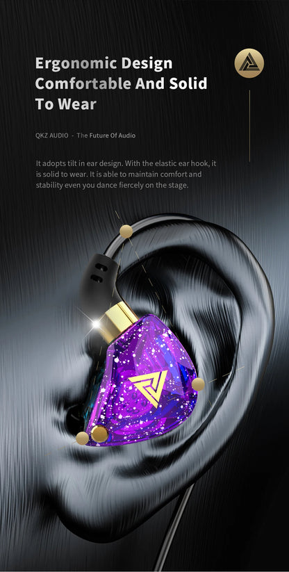 QKZ SK8 Wired Headset HIFI Dynamic Stereo Heavy Bass 3.5MM AUX In Ear Monitor Earphone Game Sport Music Headphones With MIC