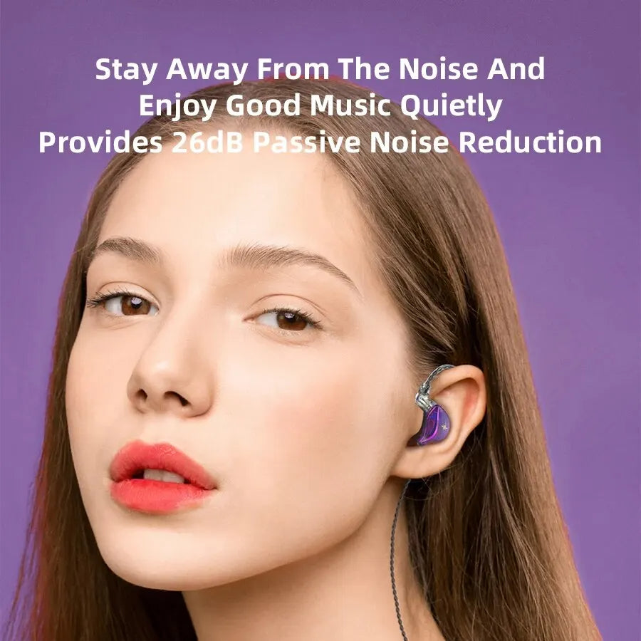 ZXT In-Ear Wired Double Earphones Clear No-Mic Dynamic DJ Monitor IEM Earbuds HIFI Music Sport Headphone