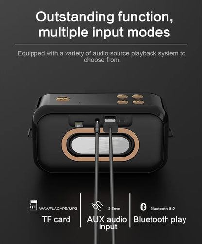 Retro Smart Wireless Speaker Portable for Desktop PC With High-Quality Stereo Hifi Sound