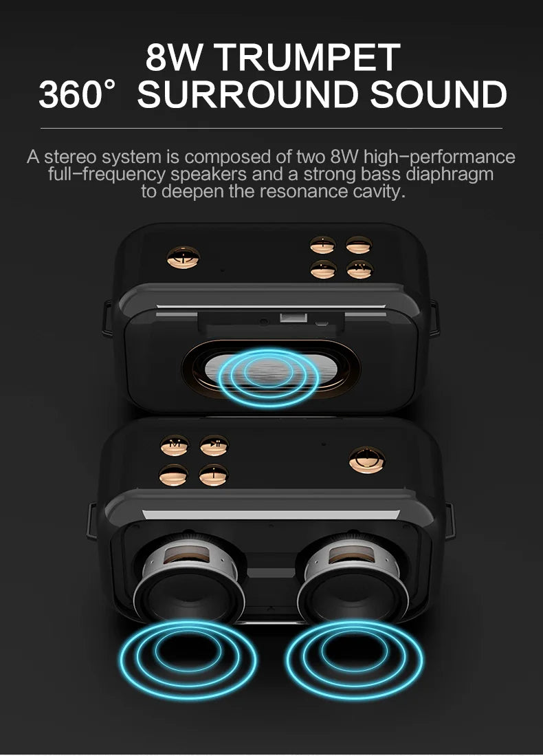 Retro Smart Wireless Speaker Portable for Desktop PC With High-Quality Stereo Hifi Sound