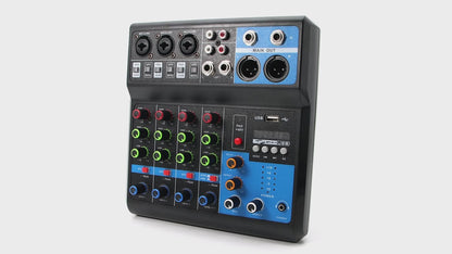 HD Audio 5 Channel Sound Audio Mixer Professional Portable Console  Input 48v Power