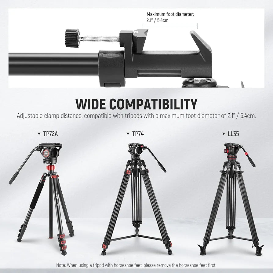 Heavy Duty Professional Universal Camera Tripod Dolly with 3-inch Rubber Wheels