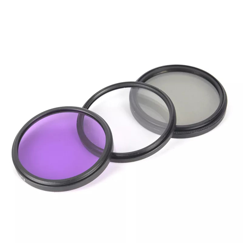 Hridz 3pcs UV CPL FLD Lens Filter Combo pack with Pouch for SLR Camera Colour Lens UV Filter
