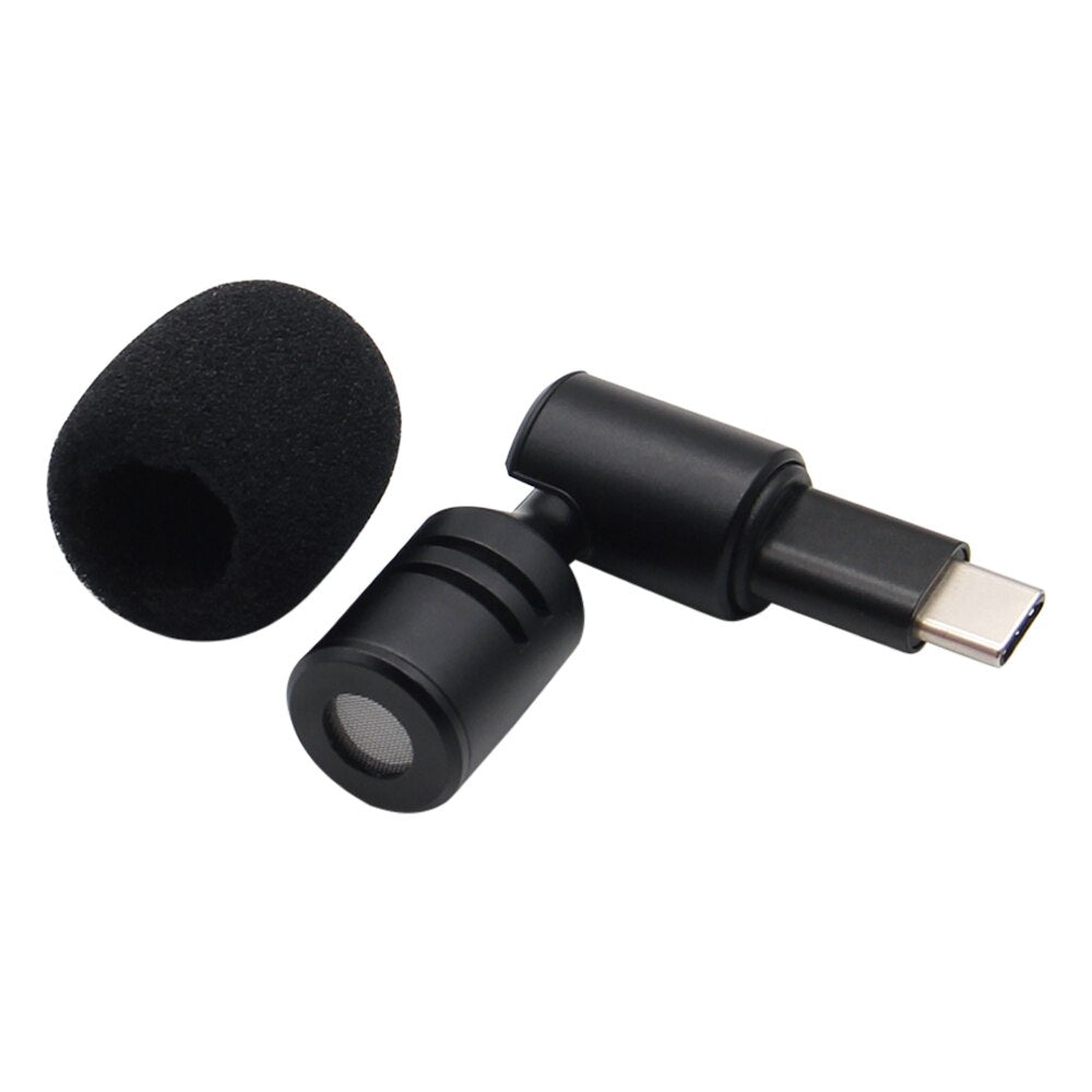 USB-C Plug Mini Microphone for Smartphone Studio Mic 90° Angle Adjustable