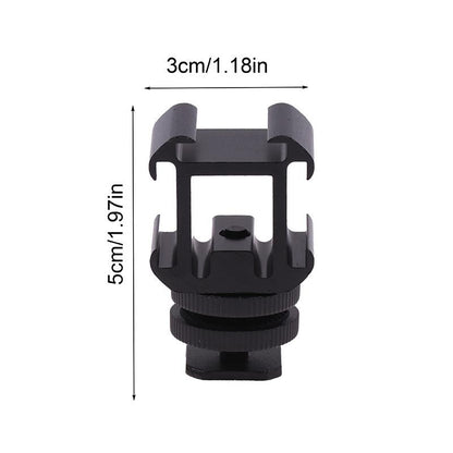 Triple Hot Shoe Mount Adapter Bracket Stand Holder for DSLR Camera LED Mic Flash