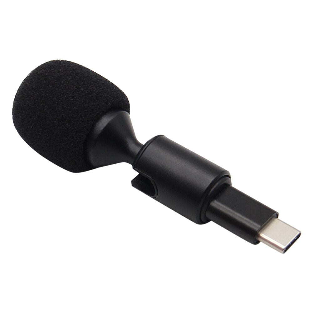 USB-C Plug Mini Microphone for Smartphone Studio Mic 90° Angle Adjustable