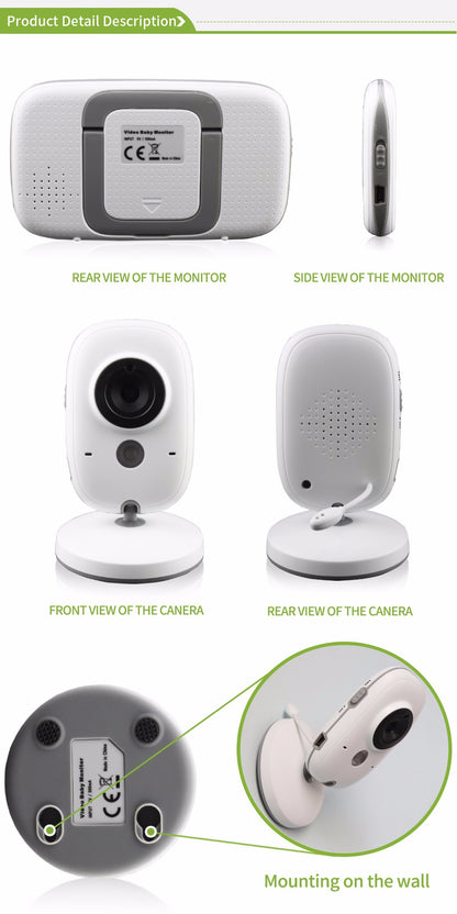 Video Baby Monitor camera with 3.2" LCD Wireless No app needed Audio Monitor with Camera Baby Alarm