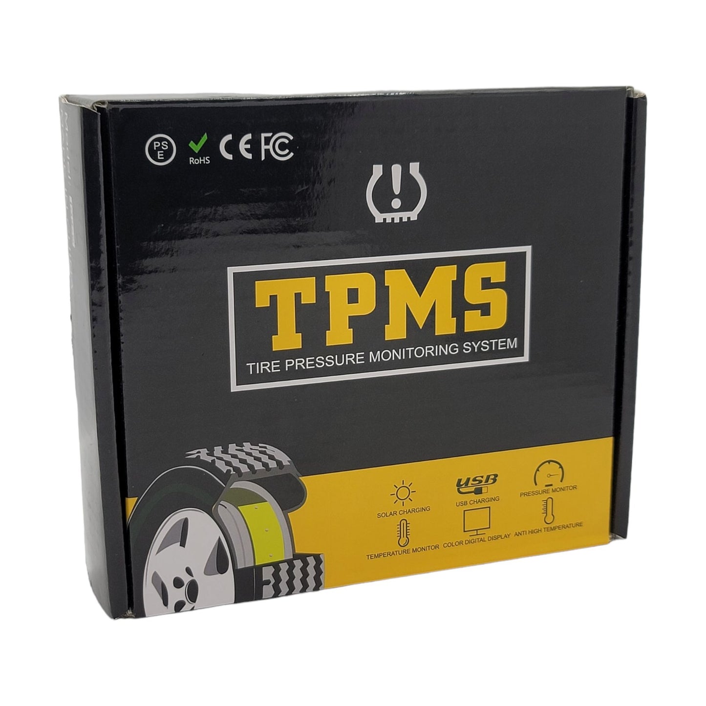 HRIDZ 1050 Solar Wireless TPMS Car Tire Tyre Pressure Monitor Monitoring System 4 Sensors