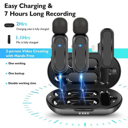 HRIDZ Wireless Lavalier Microphone Lightning Port Mic For Apple iPhone ipad Vlog Live Stream