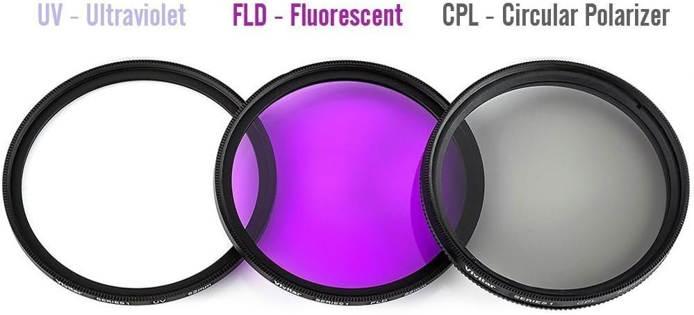 Hridz 3pcs UV CPL FLD Lens Filter Combo pack with Pouch for SLR Camera Colour Lens UV Filter