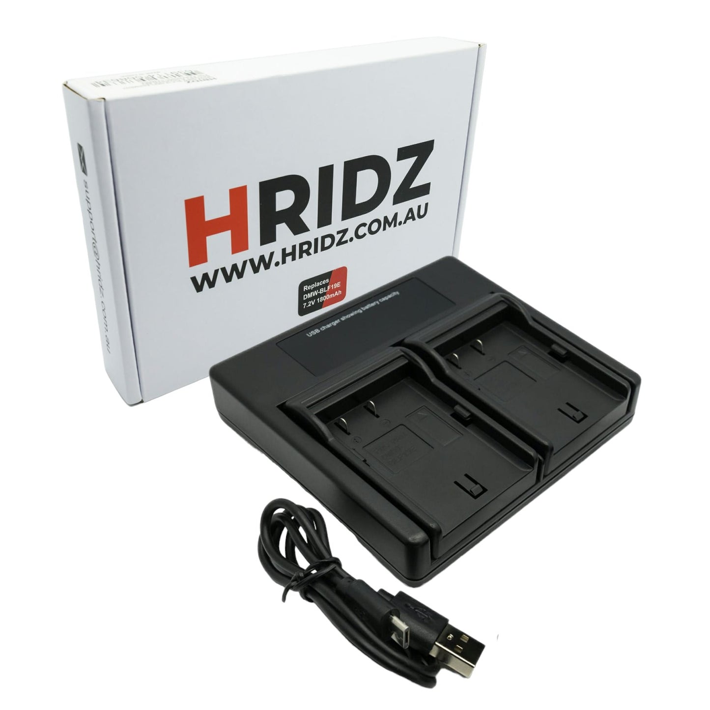 Hridz DMW-BLF19 Dual Charger For Panasonic GH3 & GH4 camera batteries