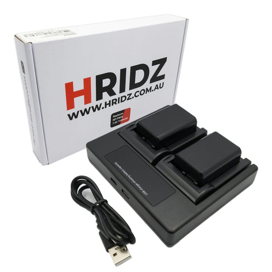 Hridz NP-FW50 2x Battery & Charger pack for Sony NP-FW50 and SLT-A33,A35,A37,A55V, DSC-RX10