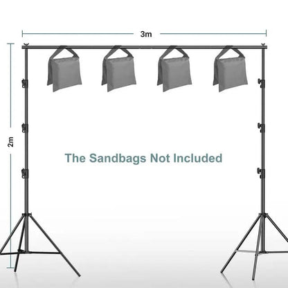 Backdrop Stand Kit 2x3m Adjustable Photography Green Screen Stand Accessories