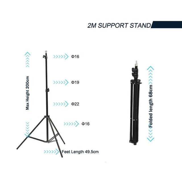 Backdrop Stand Kit 2x3m Adjustable Photography Green Screen Stand Accessories