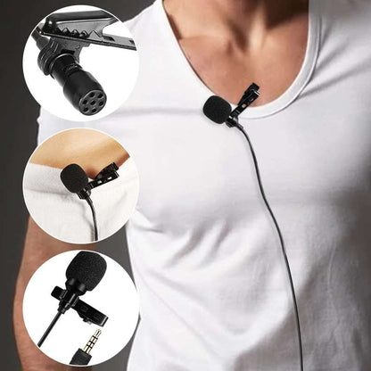 HRIDZ 6M 3.5mm Jack Clip-on Lavalier Lapel Microphone for iPhone Android DSLR Cameras