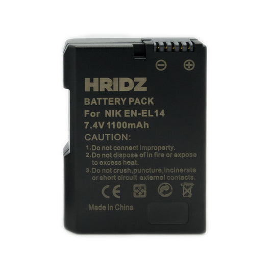 1pcs Hridz EN-EL14 Battery For Nikon D-Series, Coolpix and P-Series Cameras