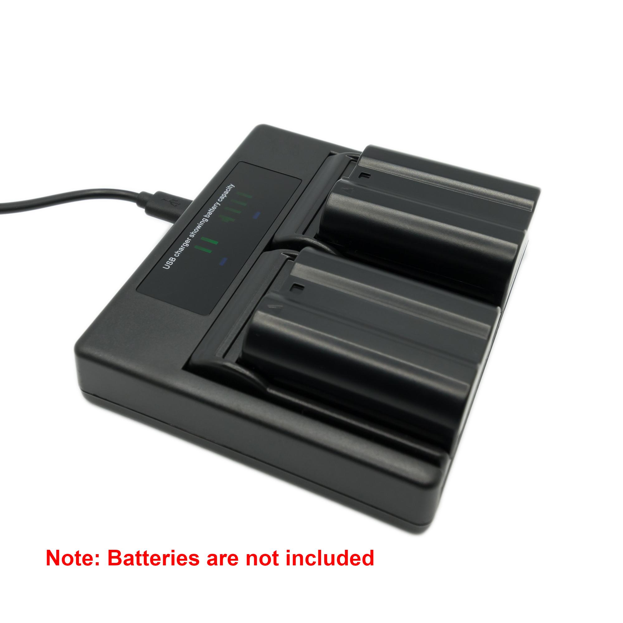 Hridz EN-EL15 Dual Battery Charger for Nikon Z8 Z7 Z6 D780 D500 D600 D750 D810 D850 Z5