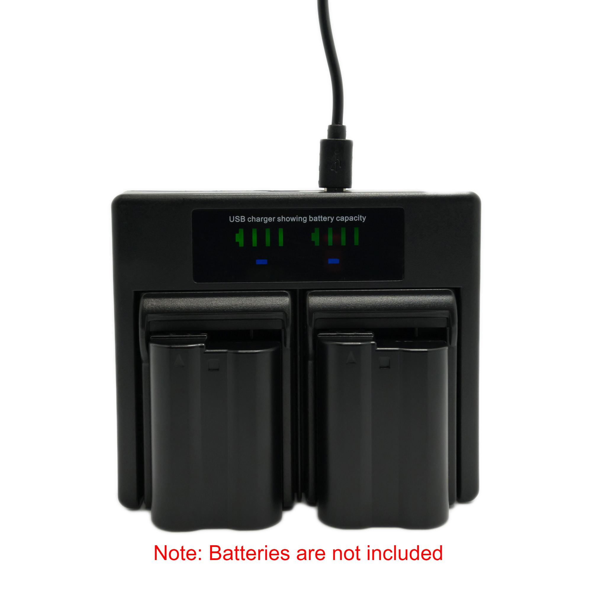Hridz EN-EL15 Dual Battery Charger for Nikon Z8 Z7 Z6 D780 D500 D600 D750 D810 D850 Z5