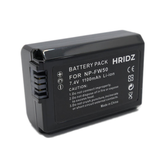 Hridz NP-FW50 Battery for SONY NP-FW50 Alpha A7 A7II NEX-3 NEX-3N NEX-5 NEX-6 NEX-7