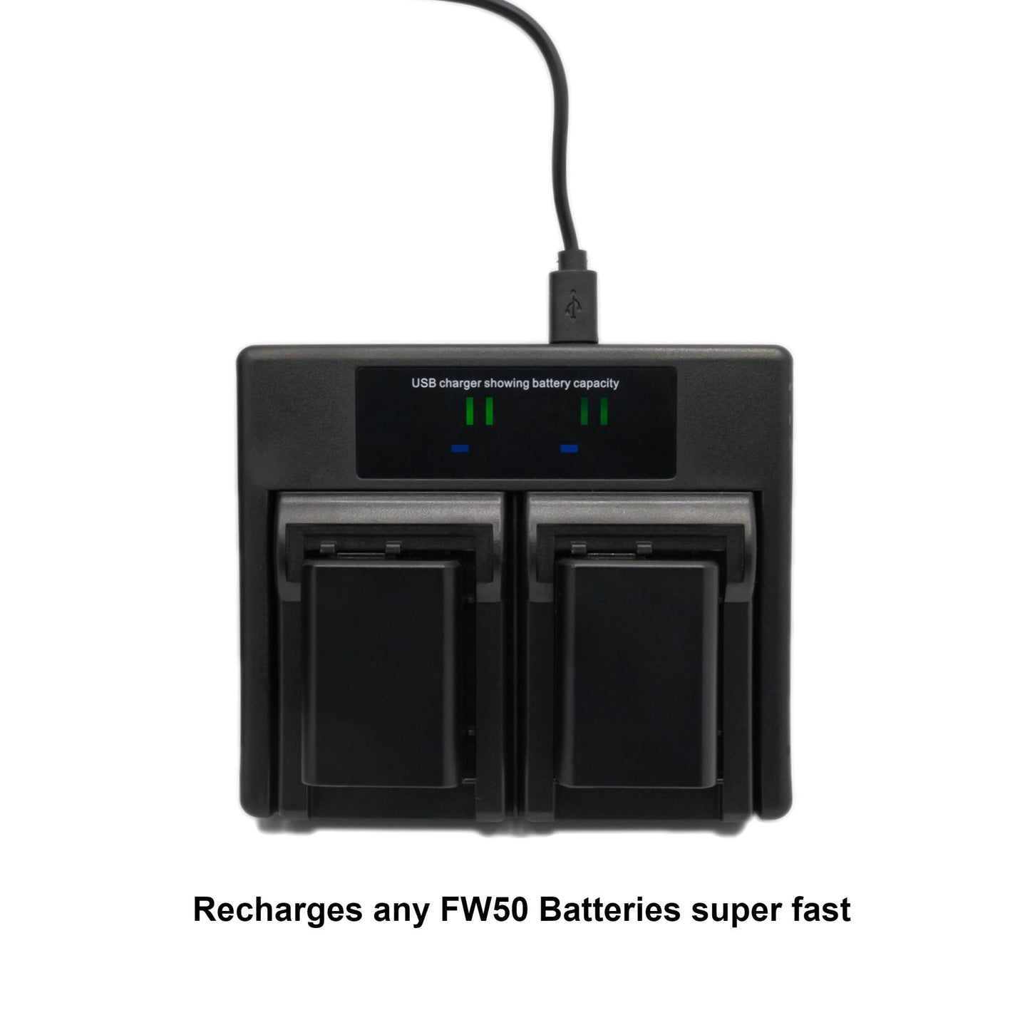 Hridz NP-FW50 Battery Charger for Sony Alpha A7 A7II NEX-3 3N 5 NEX-6 NEX-7