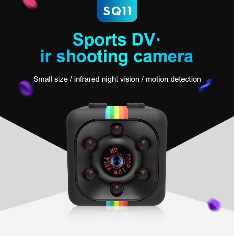 SQ11 Mini Cube Action Camera - Full HD 1080P DVR Aerial Camera Matte Night Vision