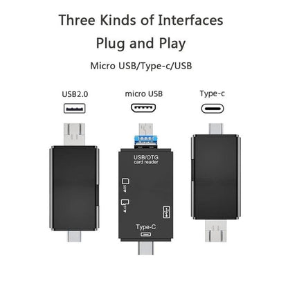 5 in 1 Multifunction USB 2.0 Type C/USB /Micro USB/TF/SD Smart Memory Card Reader