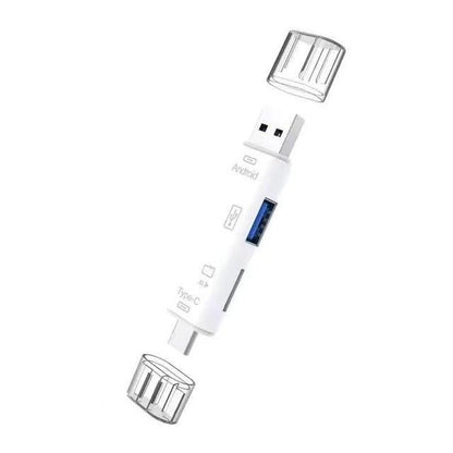 5 in 1 Multifunction USB 2.0 Type C USB  Micro USB TF SD Smart Memory SD Card Reader
