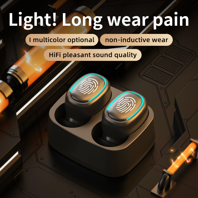 Wireless Bluetooth Headset Touch Light Mini High Quality Earplugs Anti-Sweat HD Sound