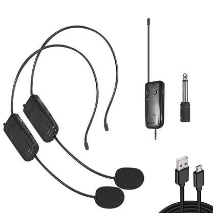 HRIDZ 2.4G Head Mounted Wireless Lavalier Microphone Set Transmitter with Receiver