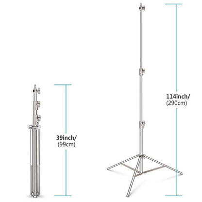 Up to 3Pcs 260cm Heavy Duty Stainless Steel Light Stand for Photo and Video