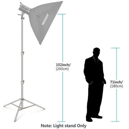 Up to 3Pcs Hridz 260cm Stainless Steel Heavy Duty with 1/4" to 3/8" adapter for Studio Softbox, Monolight and Other Photographic Equipment