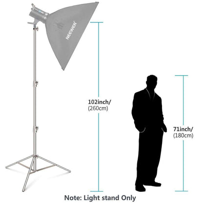 Up to 3Pcs 260cm Heavy Duty Stainless Steel Light Stand for Photo and Video