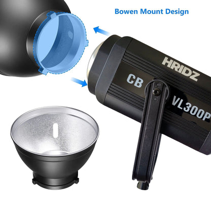 HRIDZ 300W LED Video Light Ultra Bright VL300 Bi-Color COB 2800-6800K Bowens