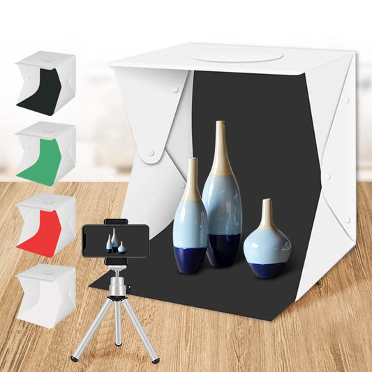 HRIDZ 40cm LightBox Photo Studio USB LED Cube Box with 6 Colour Backdrops