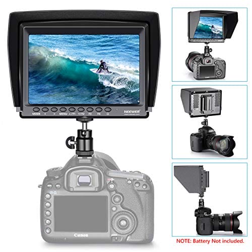 Neewer F100 7 Inch Camera Field Monitor 1280x800 HDMI Input 1080p with Sunshade