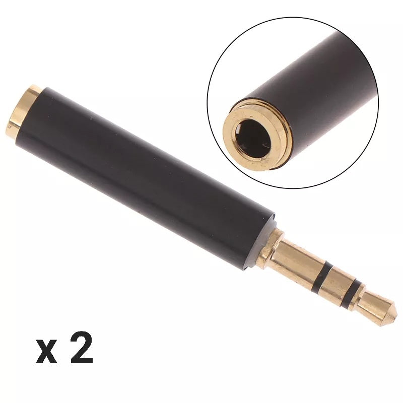 2Pcs Hridz 3.5mm TRS Male To Female TRRS Audio Stereo Adapter Connector 3 Pole to 4 Pole