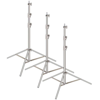 Up to 3Pcs 260cm Heavy Duty Stainless Steel Light Stand for Photo and Video